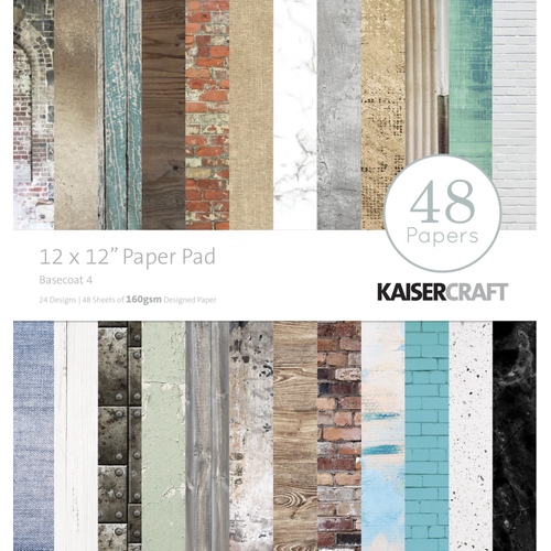 Kaisercraft 12x12 Paper Pack Basecoat 4 - 48 Pages