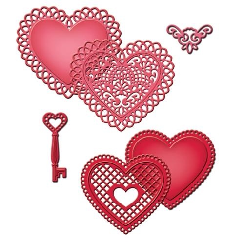 Spellbinders Shapeabilities Dies Lace Hearts S5-204 