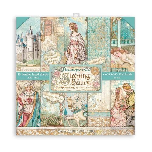 Stamperia Double-Sided Paper Pad 12x12 10/Pkg Sleeping Beauty