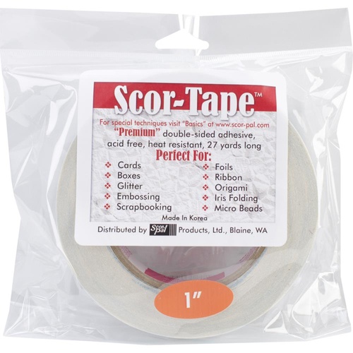 Scor-Pal Scor-Tape Premium Double-Sided Adhesive 1 inch x 27 yards
