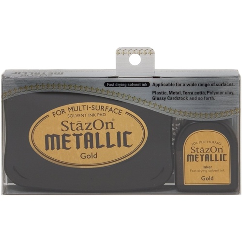 StazOn Ink Pad Metallic Ink Kit Gold