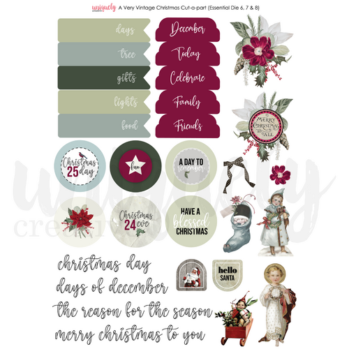 Uniquely Creative Cut-a-Part Sheet A Very Vintage Christmas