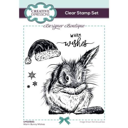 Creative Expressions Designer Boutique Warm Bunny Wishes 4 in x 6 in Stamp Set UMSDB161