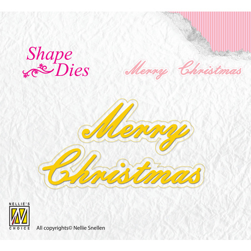 Nellie's Shape Die Merry Christmas with Shadow Die